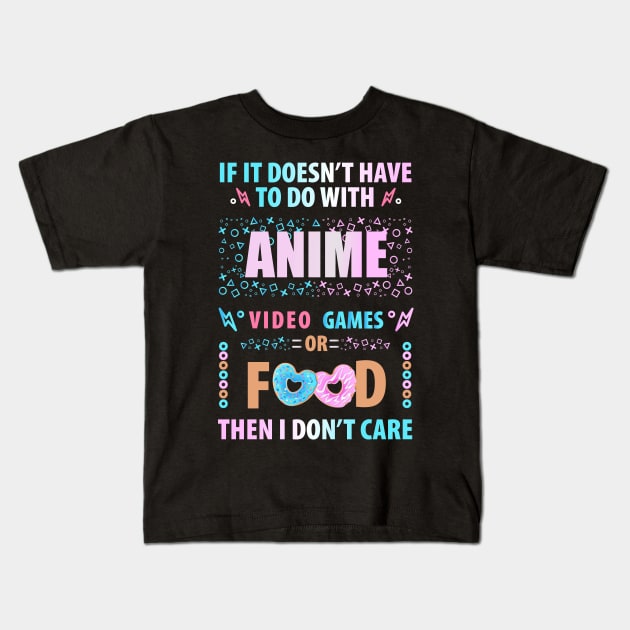 Anime Video Games Food Kids T-Shirt by Tesszero